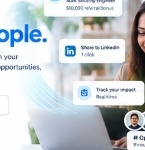 Modern female professional at laptop